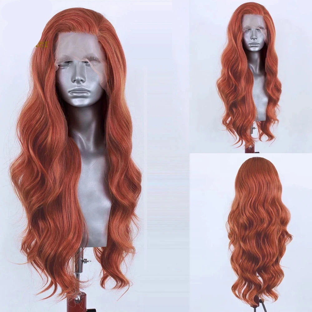 Long Soft Waves Wigs Side Part Soft Lace Front Wig Heat Resistant Fibre