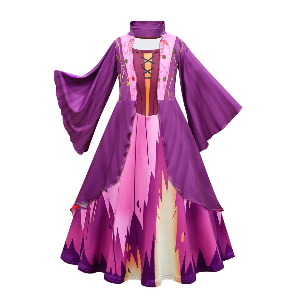 Hocus Pocus 2 Costume Girls Sanderson Sisters Children Sarah Witch Dress