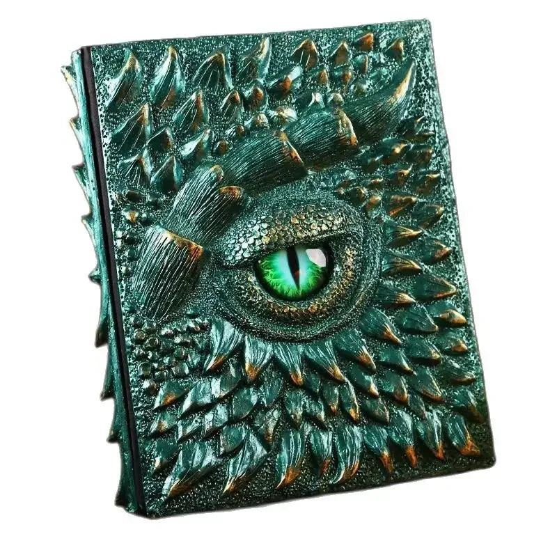 Green Dragon A4 Binder Loose-Leaf Notebook Embossed Hard Resin Sculpted 3D Book