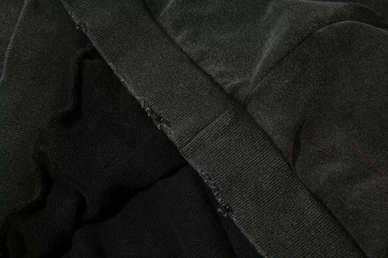 Fangs Ripped Patch Mens Hoodie Sweatshirt Y2K Grunge Hooded Streetwear
