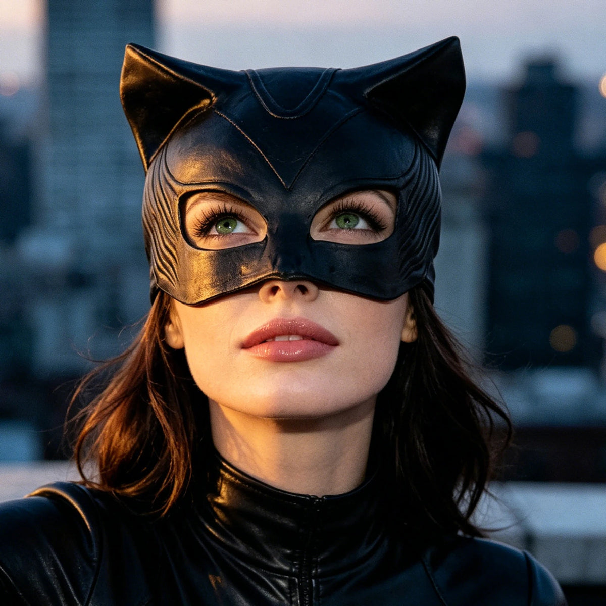 Cat Woman Costume Latex Mask Halloween Costume Cosplay Prop