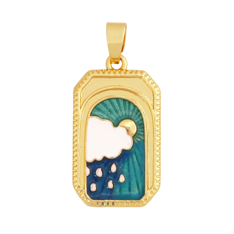 Enamel Heart Flower Dolphin Charm Pendants 18K Gold Plated DIY Bracelets Necklaces Jewellery Making Supplies