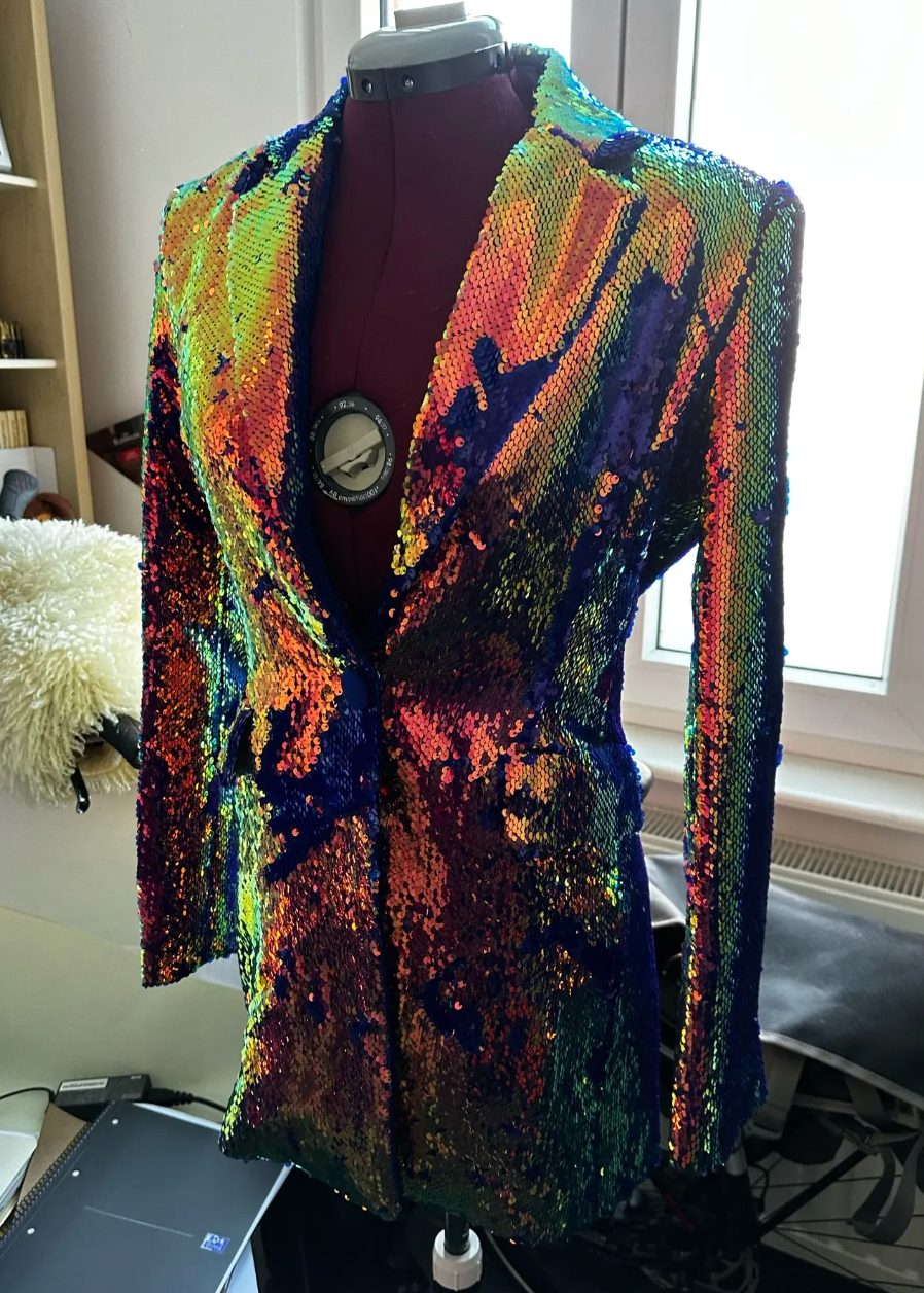 Purple Sequins Women's Blazer