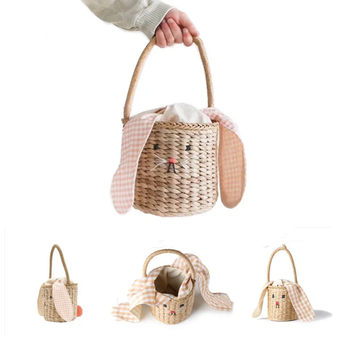 Easter Bunny Straw Basket Easter Egg Hunt