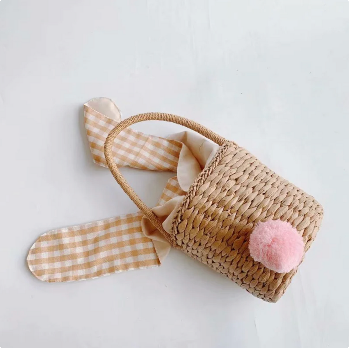 Easter Bunny Straw Basket Easter Egg Hunt
