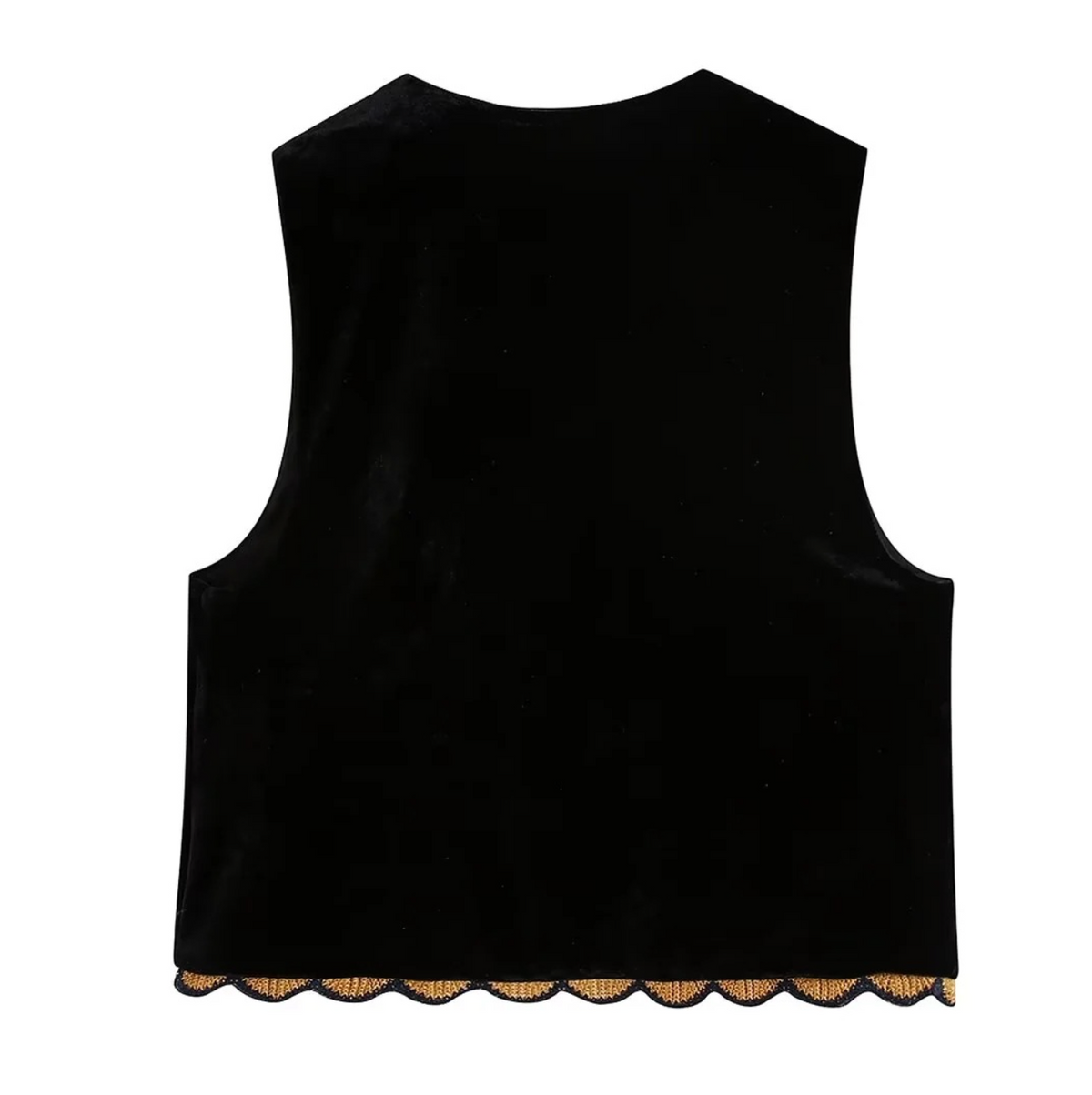Kezia's Sequinned Embroidered Velvet Waistcoat Vest
