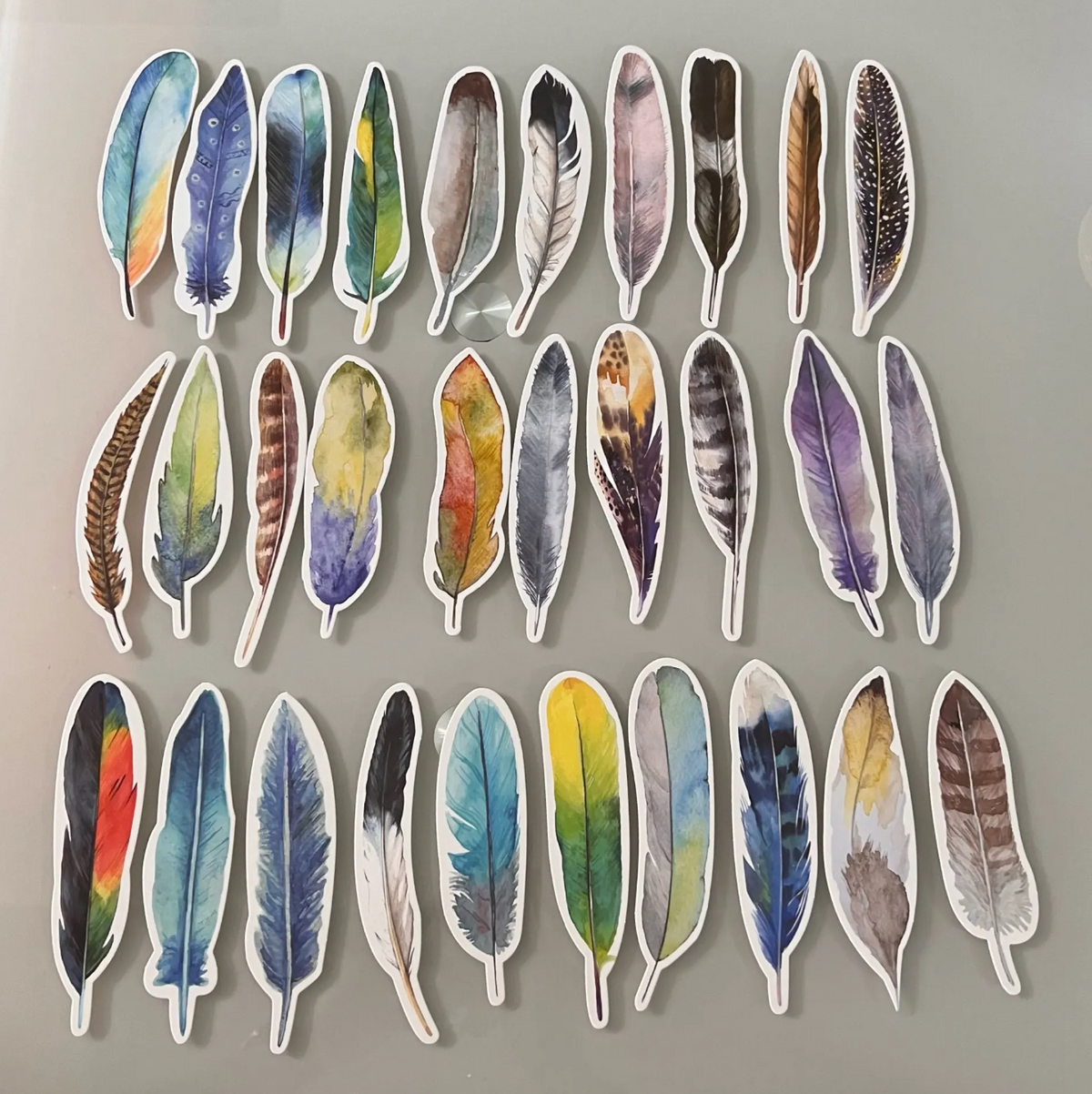 30 pcs/box Paper Feather Bookmarks