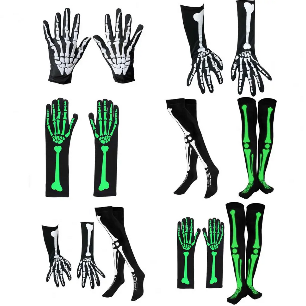 Glow in the Dark Skeleton Gloves and Socks