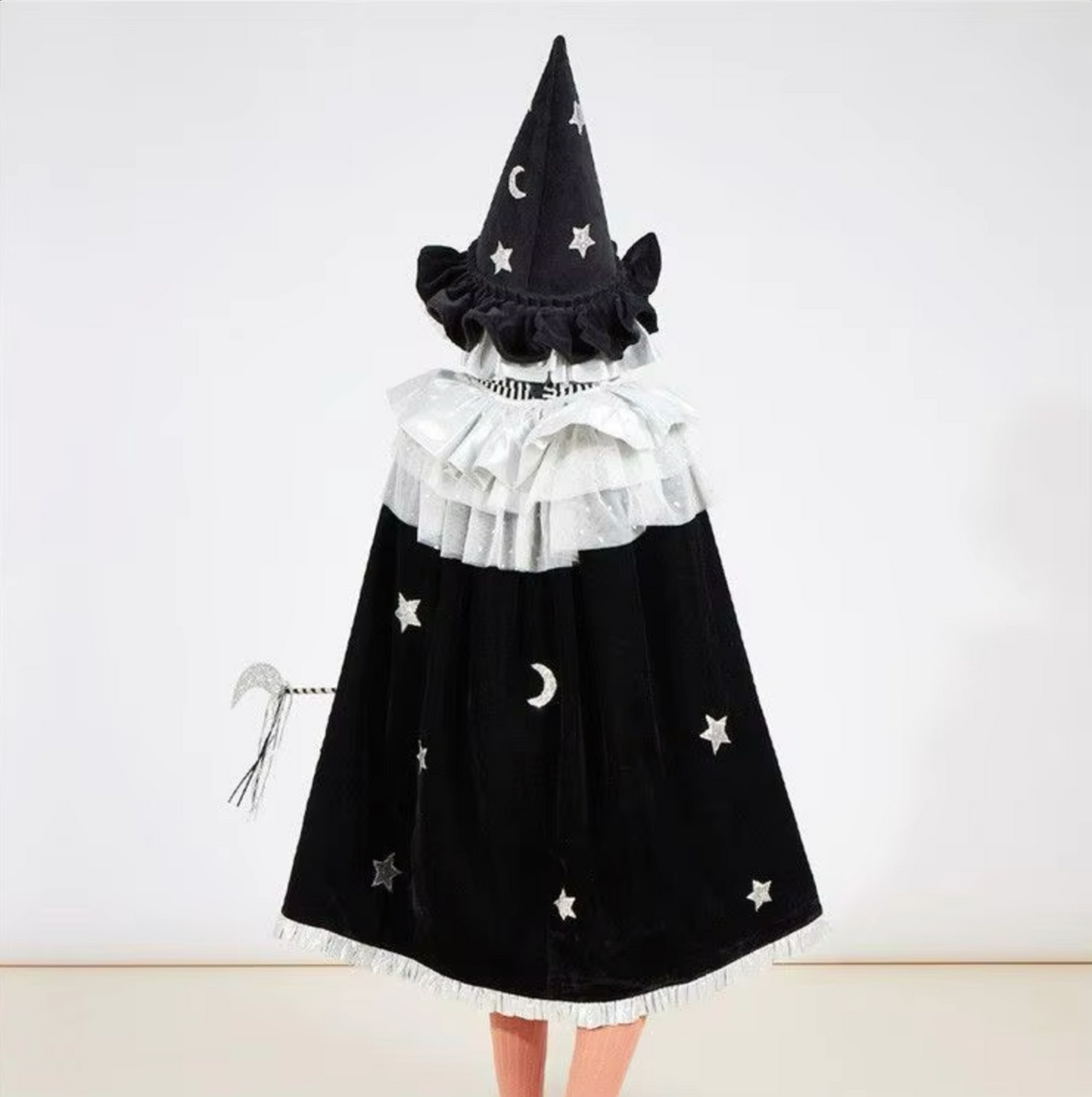 Stars and Moon Children's Halloween Costume Witch Matching Cloak and Hat
