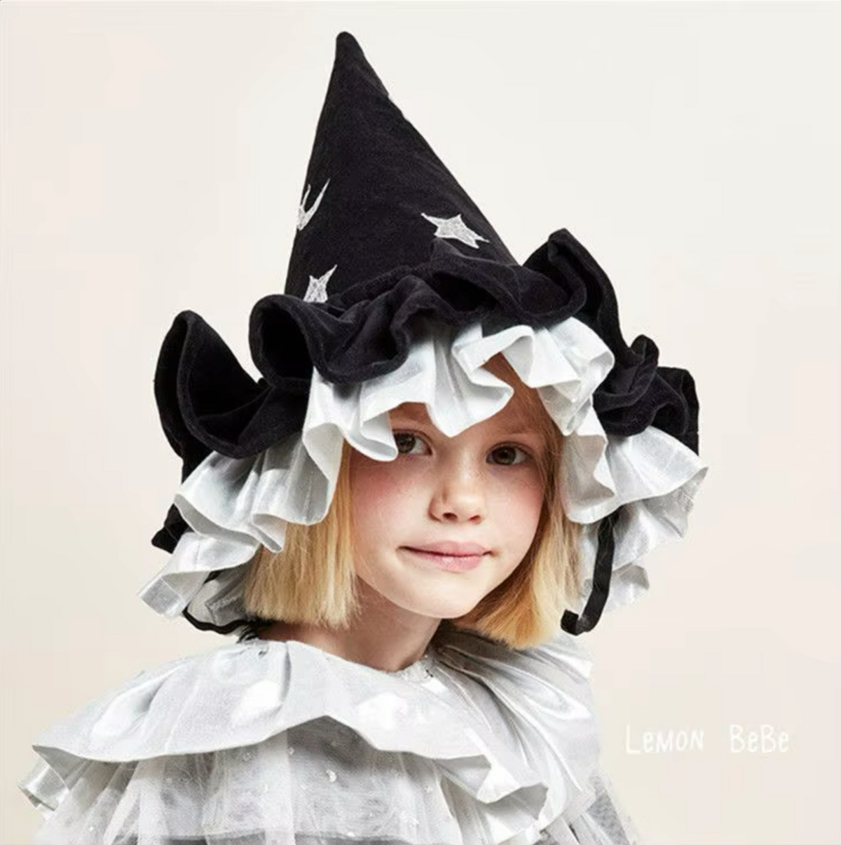 Stars and Moon Children's Halloween Costume Witch Matching Cloak and Hat