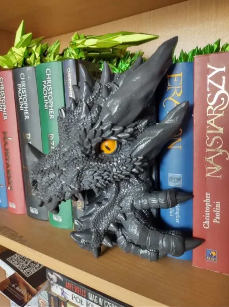 Dragon Book Shelf Decor Resin Book Holder For Fantasy Book Lovers