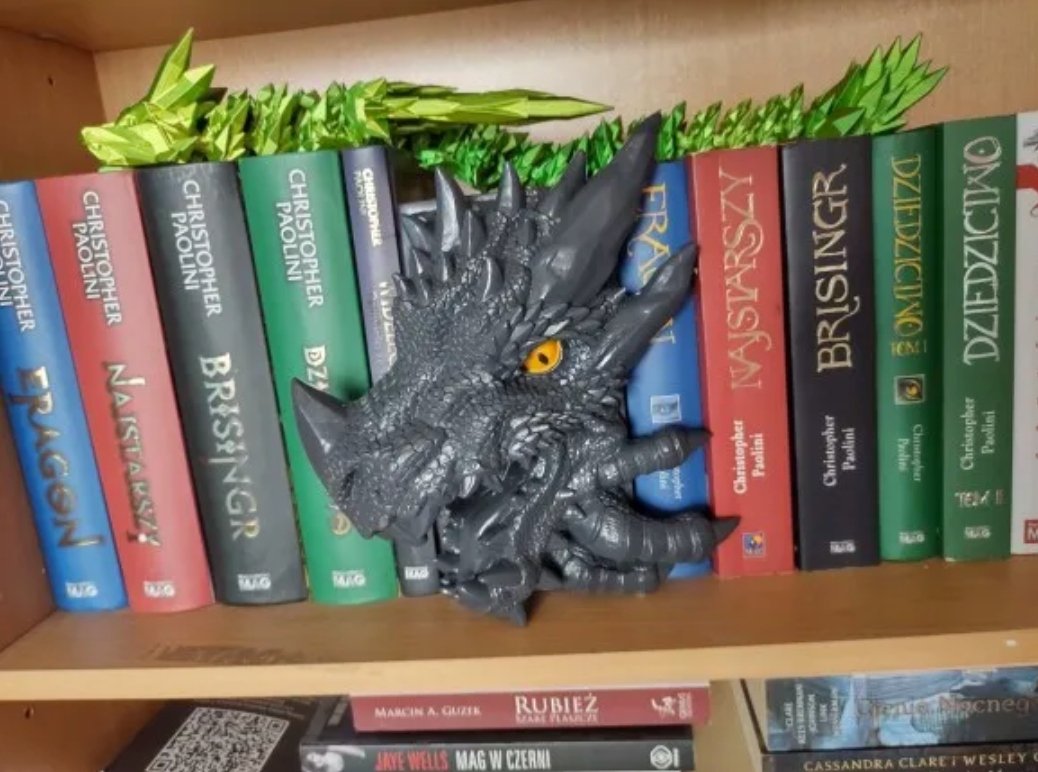Dragon Book Shelf Decor Resin Book Holder For Fantasy Book Lovers