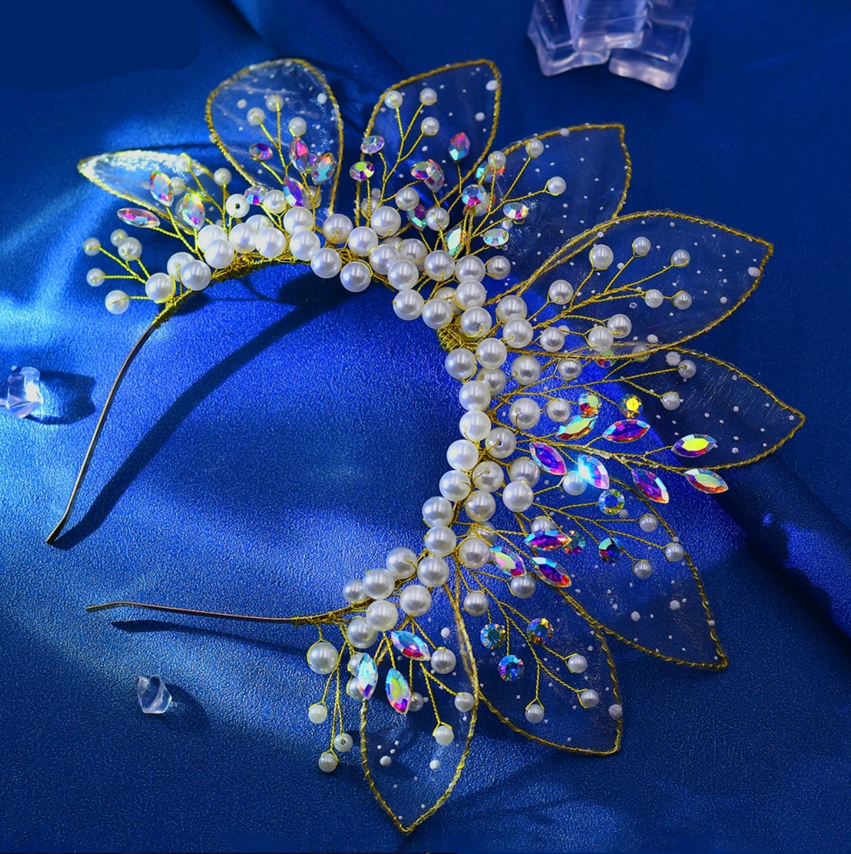 Queen Eliana's Crown Rhinestone Faux Pearls Headdress