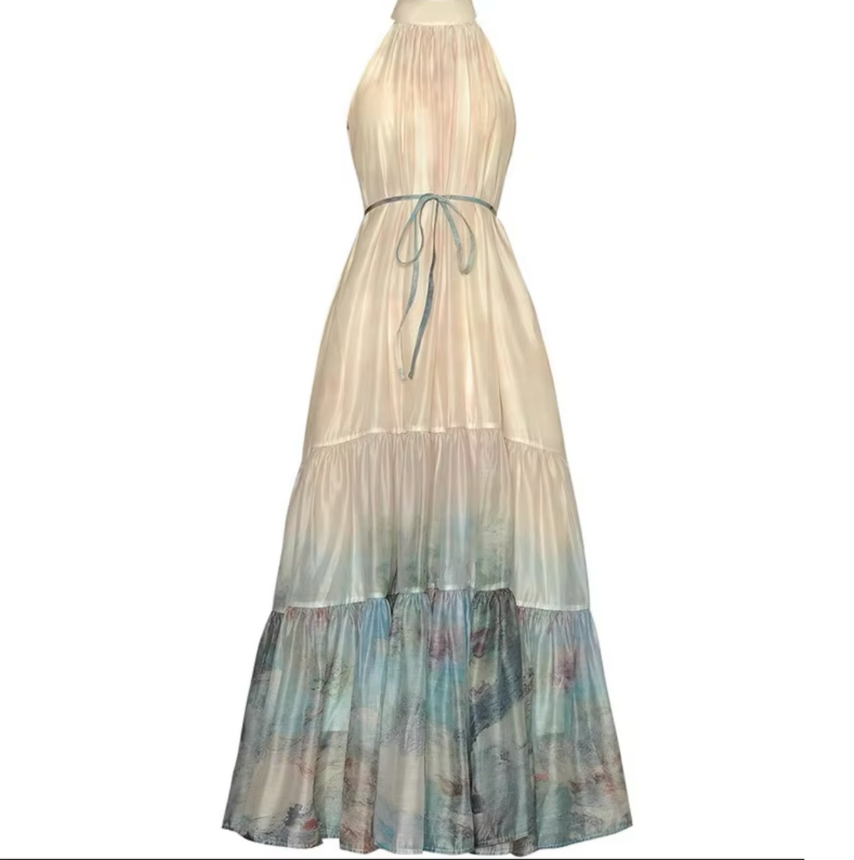 Inky Floral Halter Dress