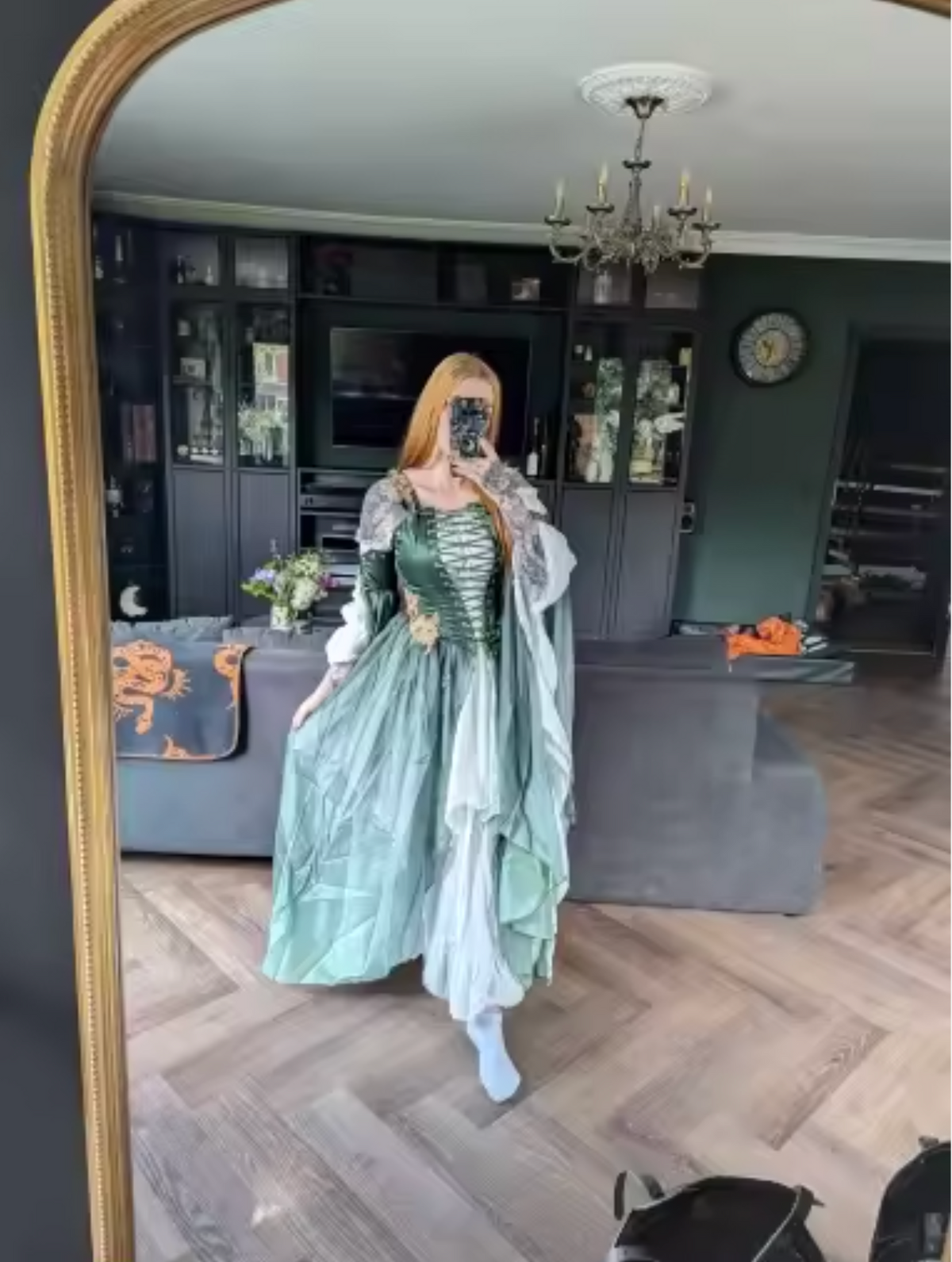 Elven Medieval Renaissance Costume Elf Style Corsetted Dress Cosplay Costume