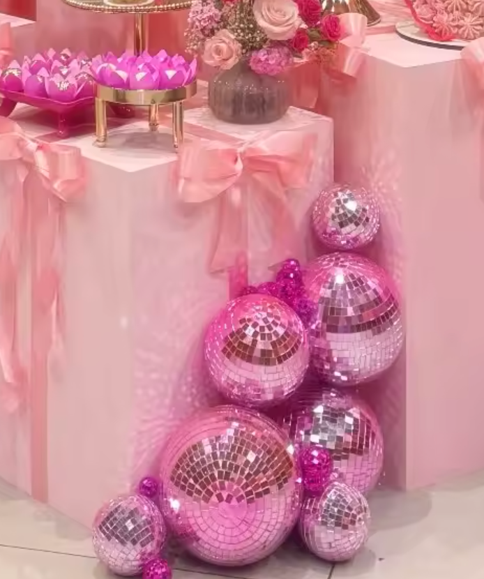 Pink Reflective Disco Mirror Balls