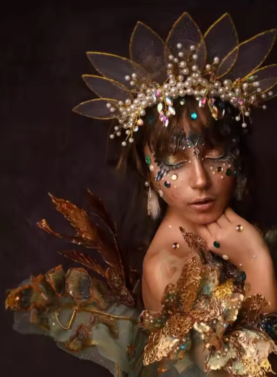 Queen Eliana's Crown Rhinestone Faux Pearls Headdress