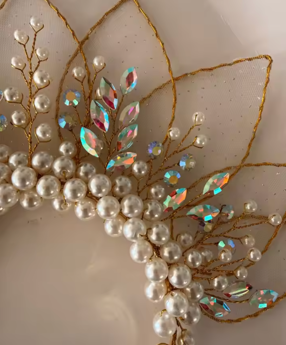 Queen Eliana's Crown Rhinestone Faux Pearls Headdress