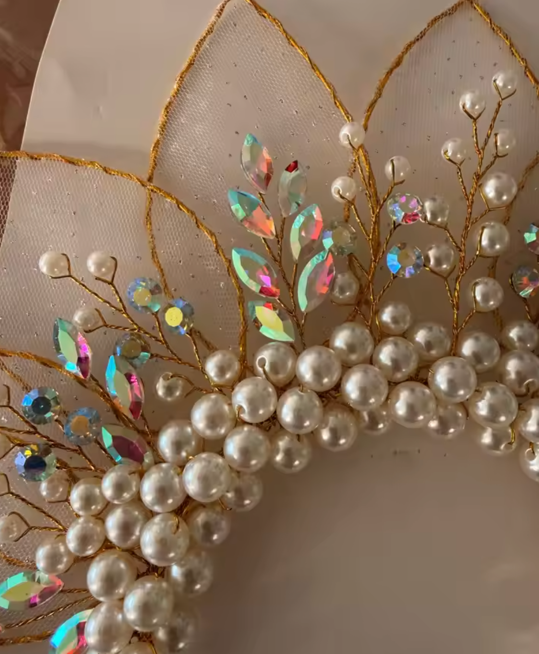Queen Eliana's Crown Rhinestone Faux Pearls Headdress