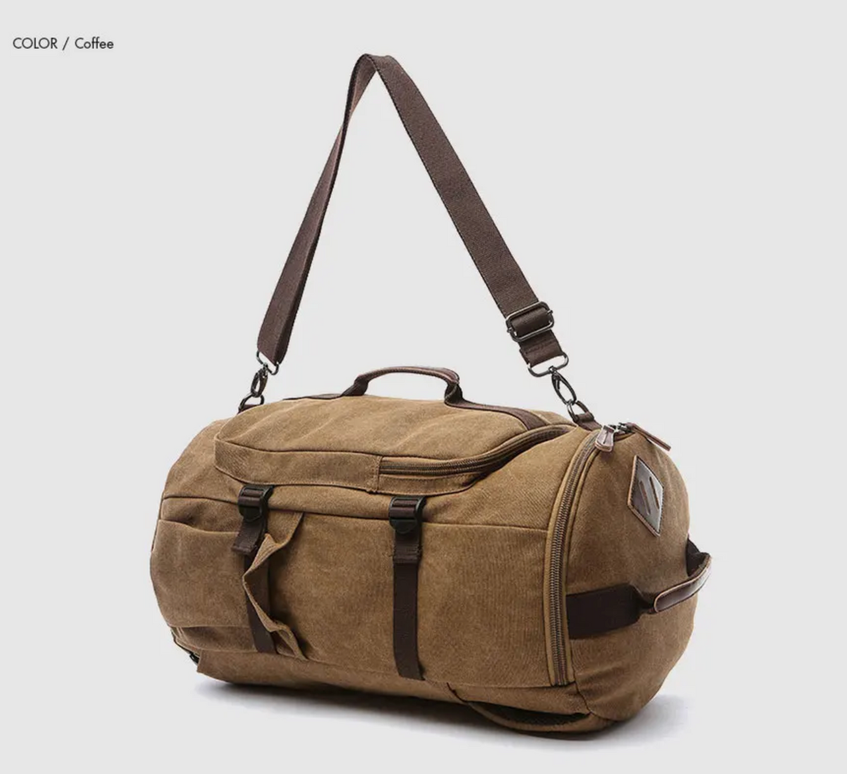 Woodsman Canvas Duffle Bags Travel Weekender Large Capacity Outdoor Backpack Luggage