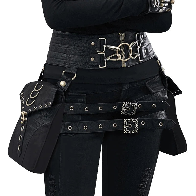 Steampunk Handmade Utility Hip Belt Bag Festival Pocket Tribal Medieval Costume