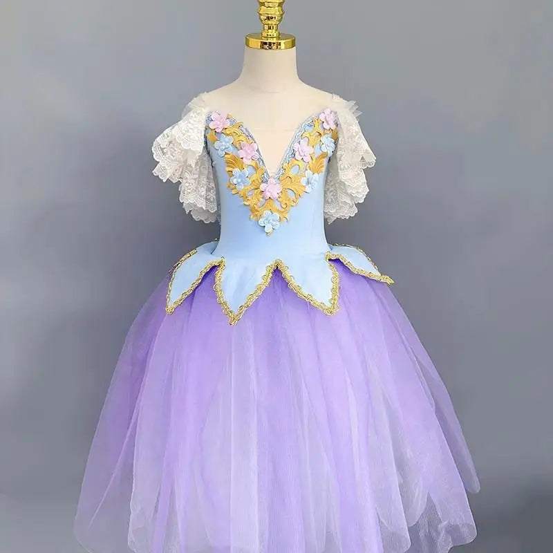 Fairy Tale Performance Ballet Long Tutu Dress Dance Costume