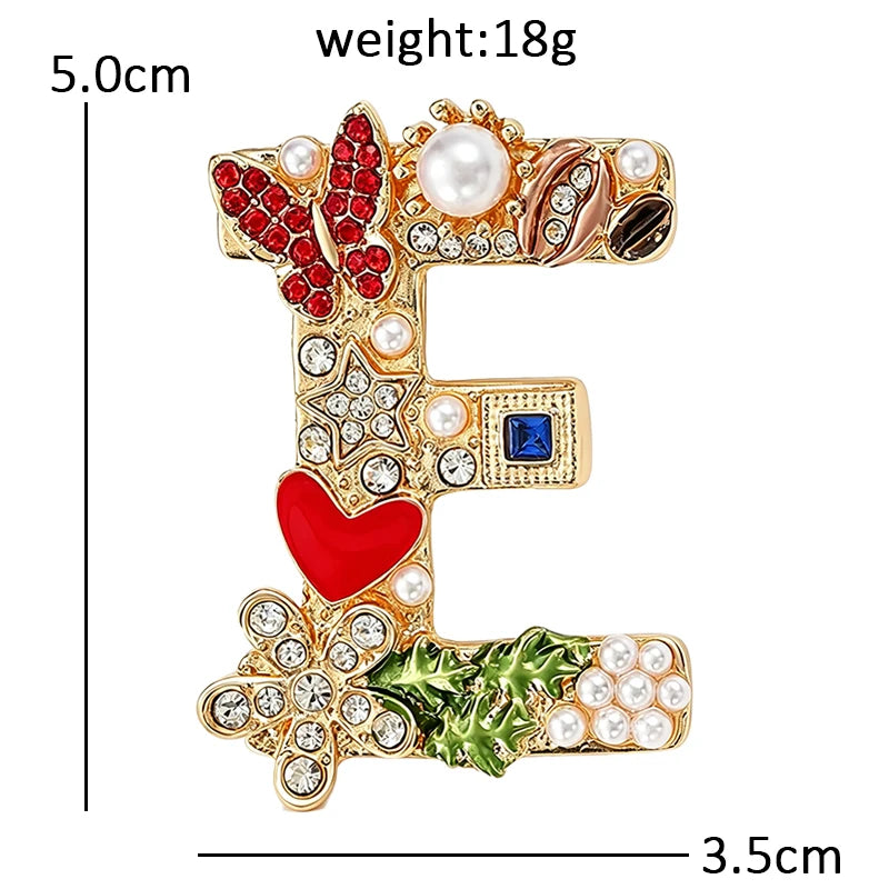 Letter E Brooch