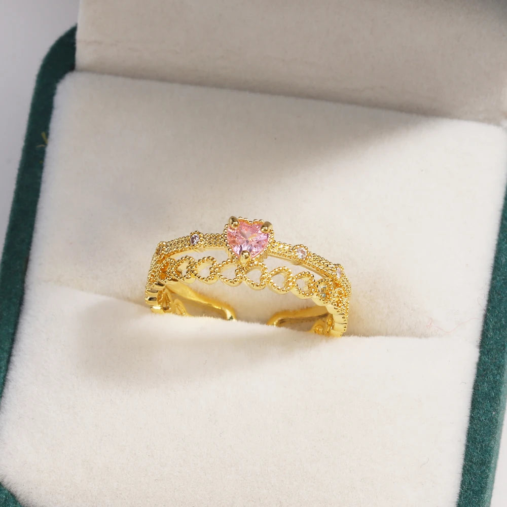 Sweet and Dainty Colourful Zircon Rings Gift Idea