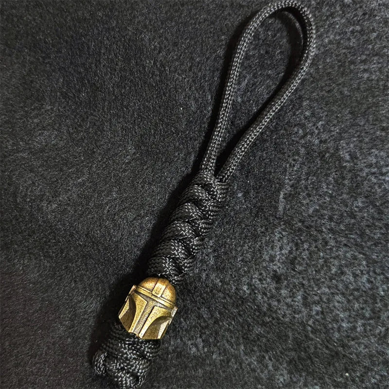 Brass Spartan Warrior Helmet Paracord Beads Lanyard Dreadlock Beard Bead