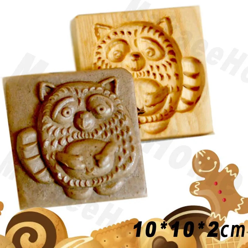 Wooden Cookie Moulds Baking Tools Christmas Easter