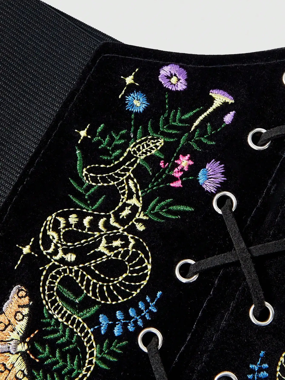 Woodland Velvet Embroidered Waist Belt Ren Fair Wear