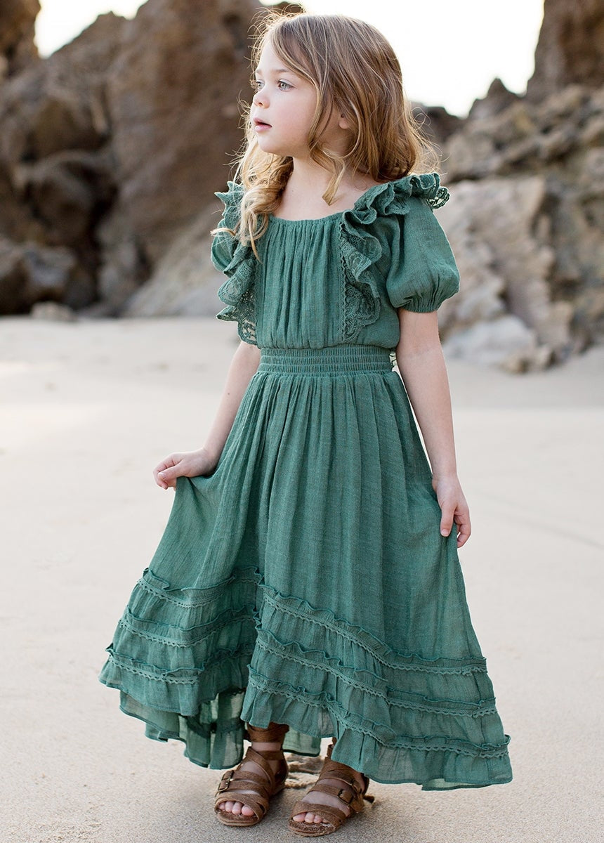 Girls Lace Bohemian Long Photoshoot Dresses
