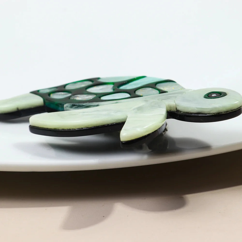 Green Sea Turtle Acrylic Brooch