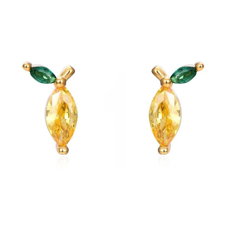 Colourful Zircon Gold Stud Earrings Mix'n'Match