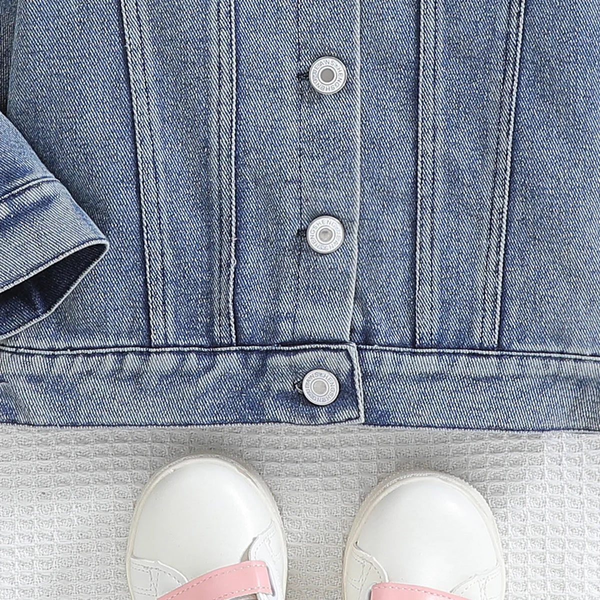 Cousin Crew and Sisters Letter Printed Denim Jackets for Girls