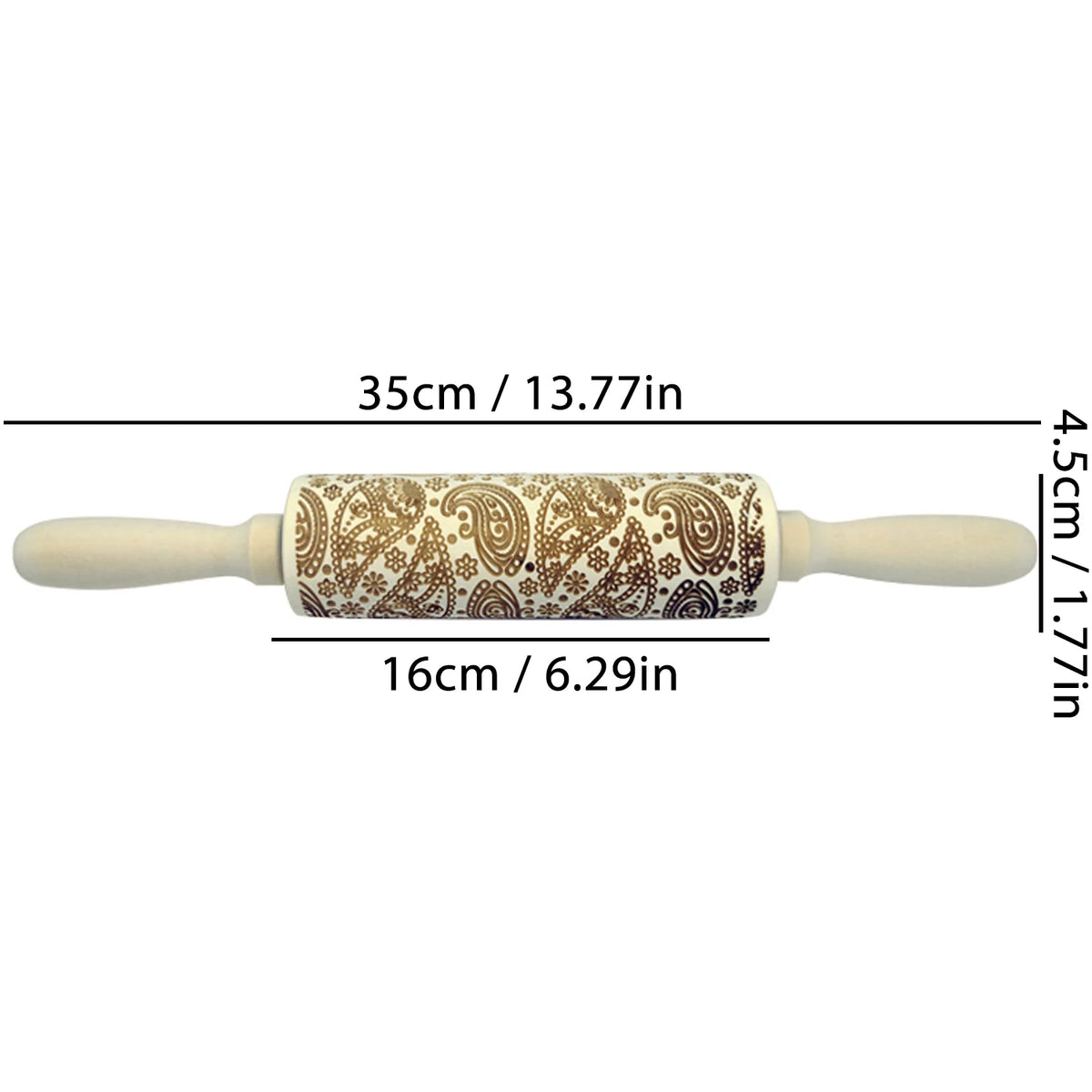 Christmas Wooden Embossing Print Rolling Pins