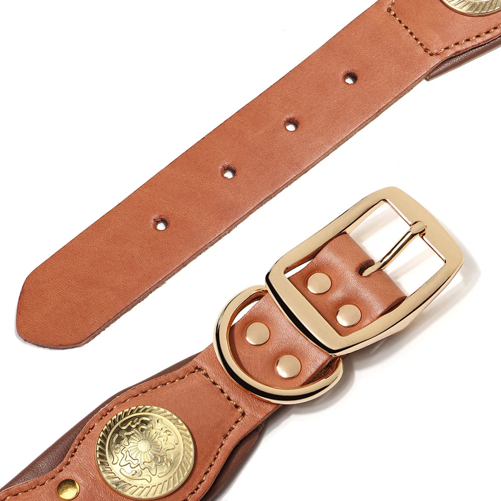 Roman's Genuine Leather Dog Collar Medieval Cosplay Pet Accessories