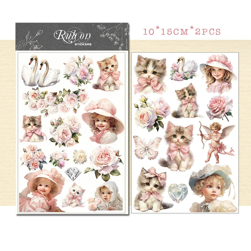 Vintage Christmas Snowman RUB ON Transfer Stickers Junk Journal Mushroom DIY Scrapbooking Craft