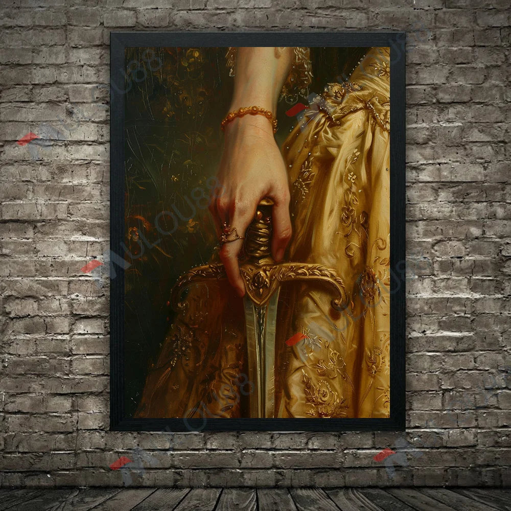 Lace, Pearls, Swords, and Snakes, Moody Victorian Art Poster Prints Dark Academia Wall Art Home Decor