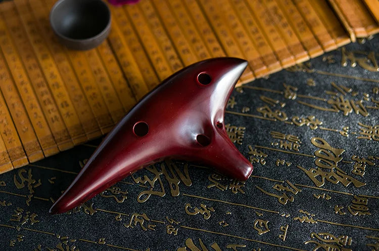 Zelda's Ocarina 12 Hole Ceramic Flute 12 Tones Alto C Ceramic Ocarina Musical Instrument with Song Book Neck String Neck Cord Carry Bag
