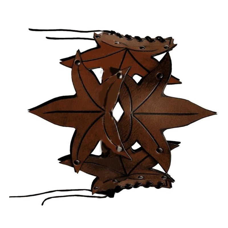 Elven Leaves Wide Waist Belt Medieval Cinch Belt with Adjustable Straps