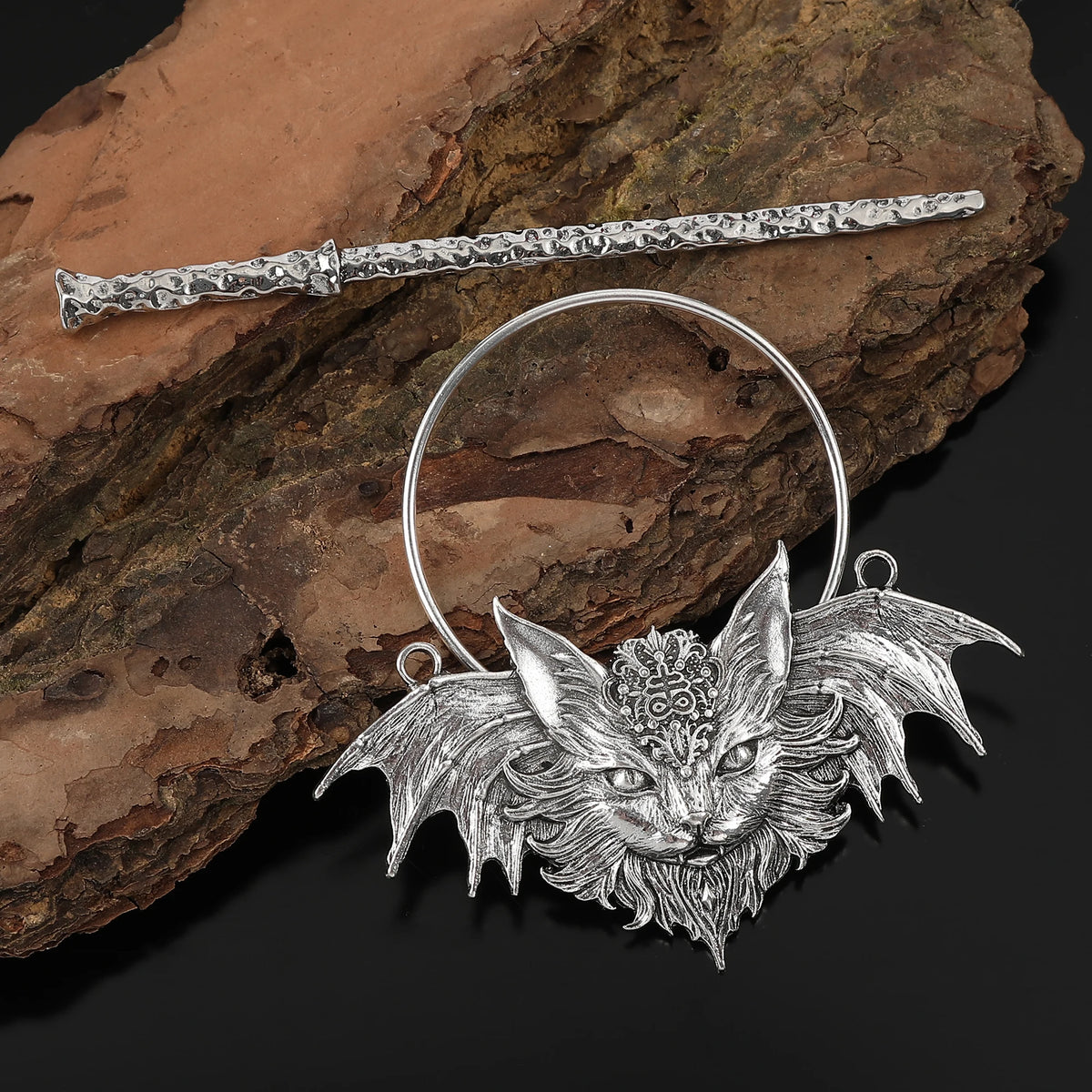 Gothic Bat Hairpin Halloween Hair Accessory