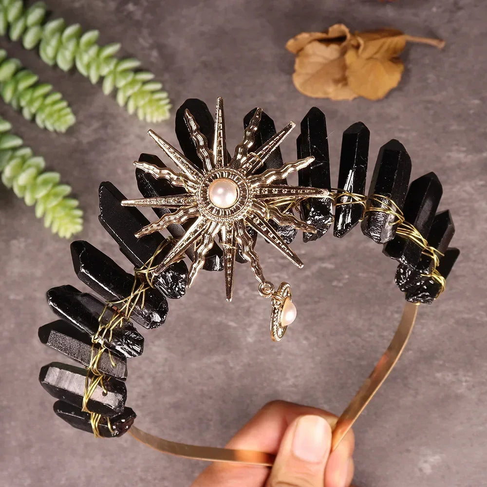 The Sun Goddess Raw Crystal Crown