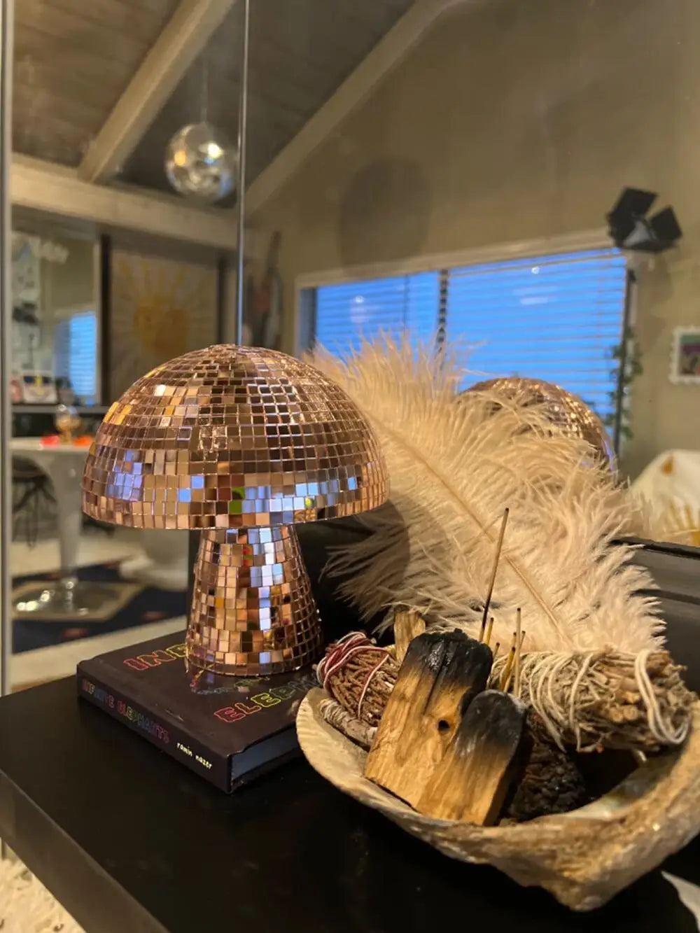 Retro Disco Mushroom Shape Mirror Ball Home Decorations