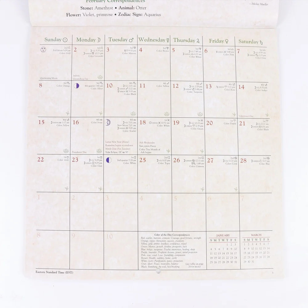 Witch's 2026 Calendar - Gothic Witchy Planner with Moon Phases, Wiccan Holidays, Magical Rituals