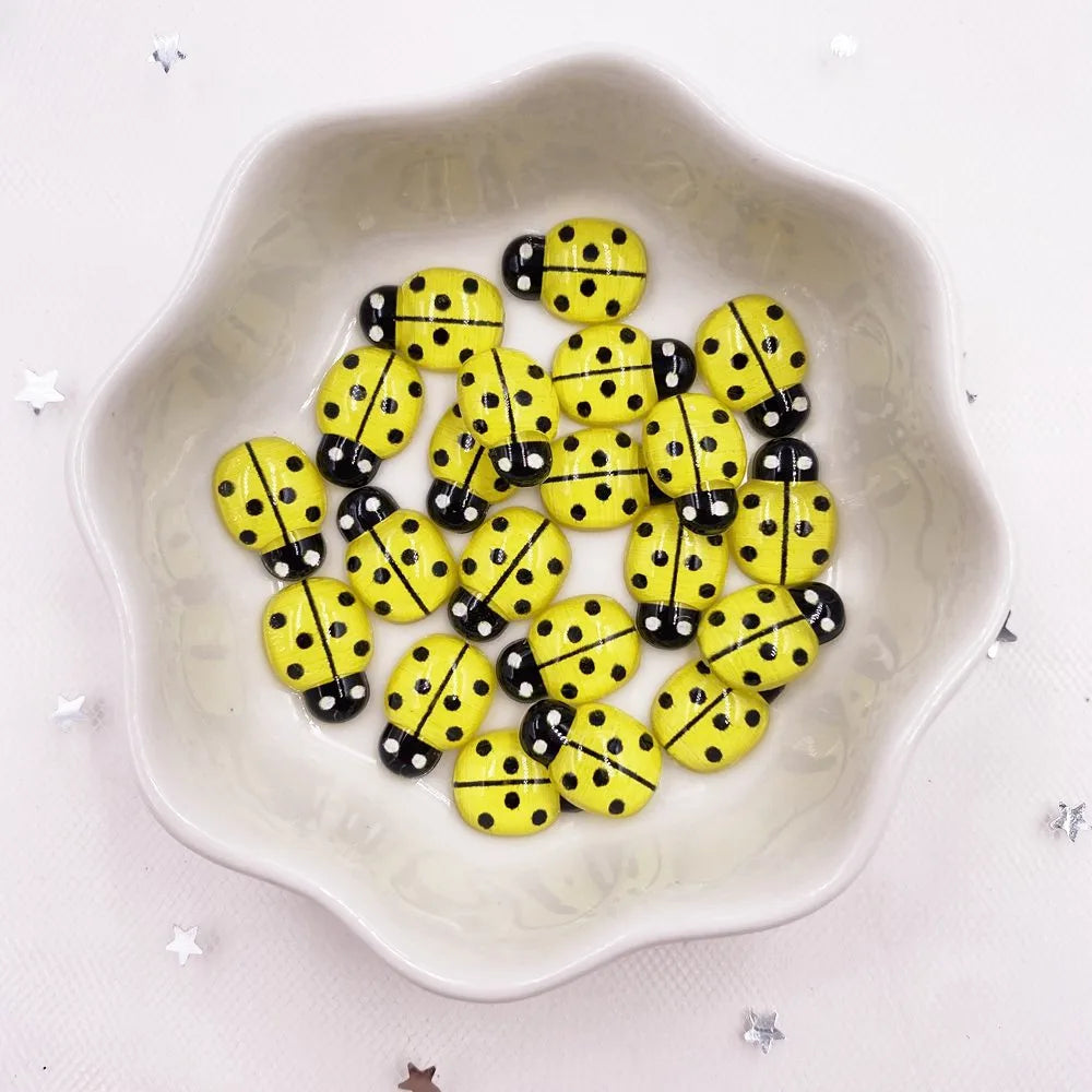 Sixty Mini Red Ladybug Beetles Resin 9mm*13mm Flatback Cabochon DIY Craft
