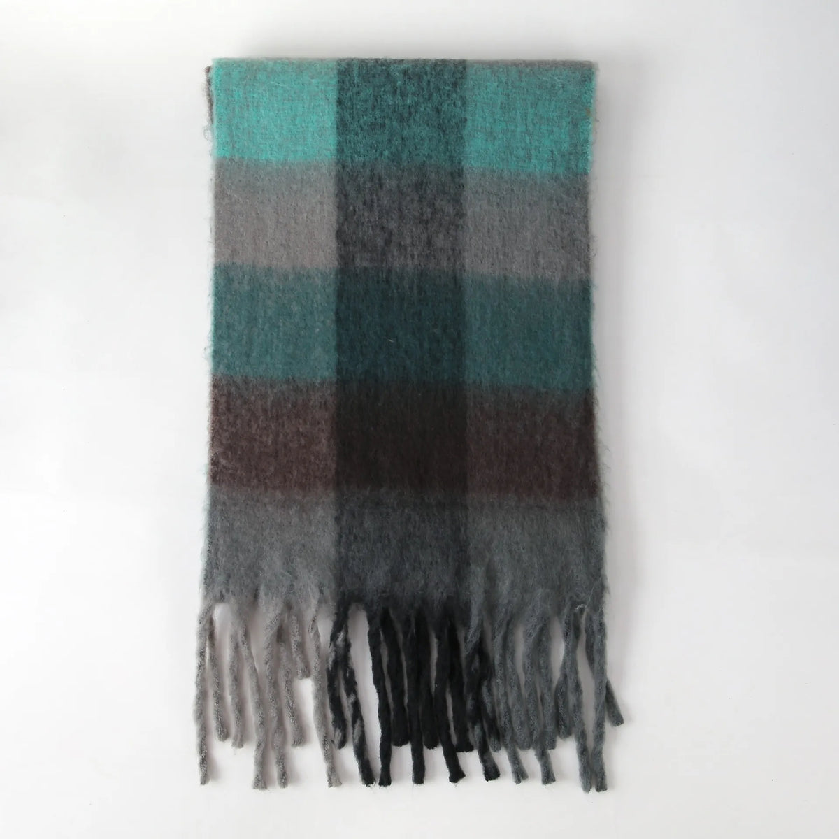 Colour Blocks Autumn Winter Plaid Scarves Imitation Cashmere Mohair