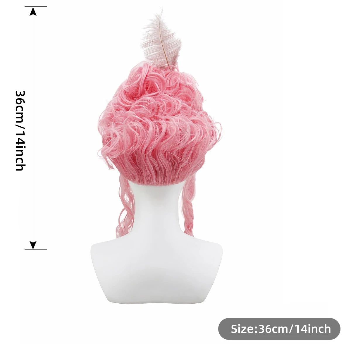 Pink Fluffy High-Top Cosplay Wig Queen's Hairstyle with Feather Flowers