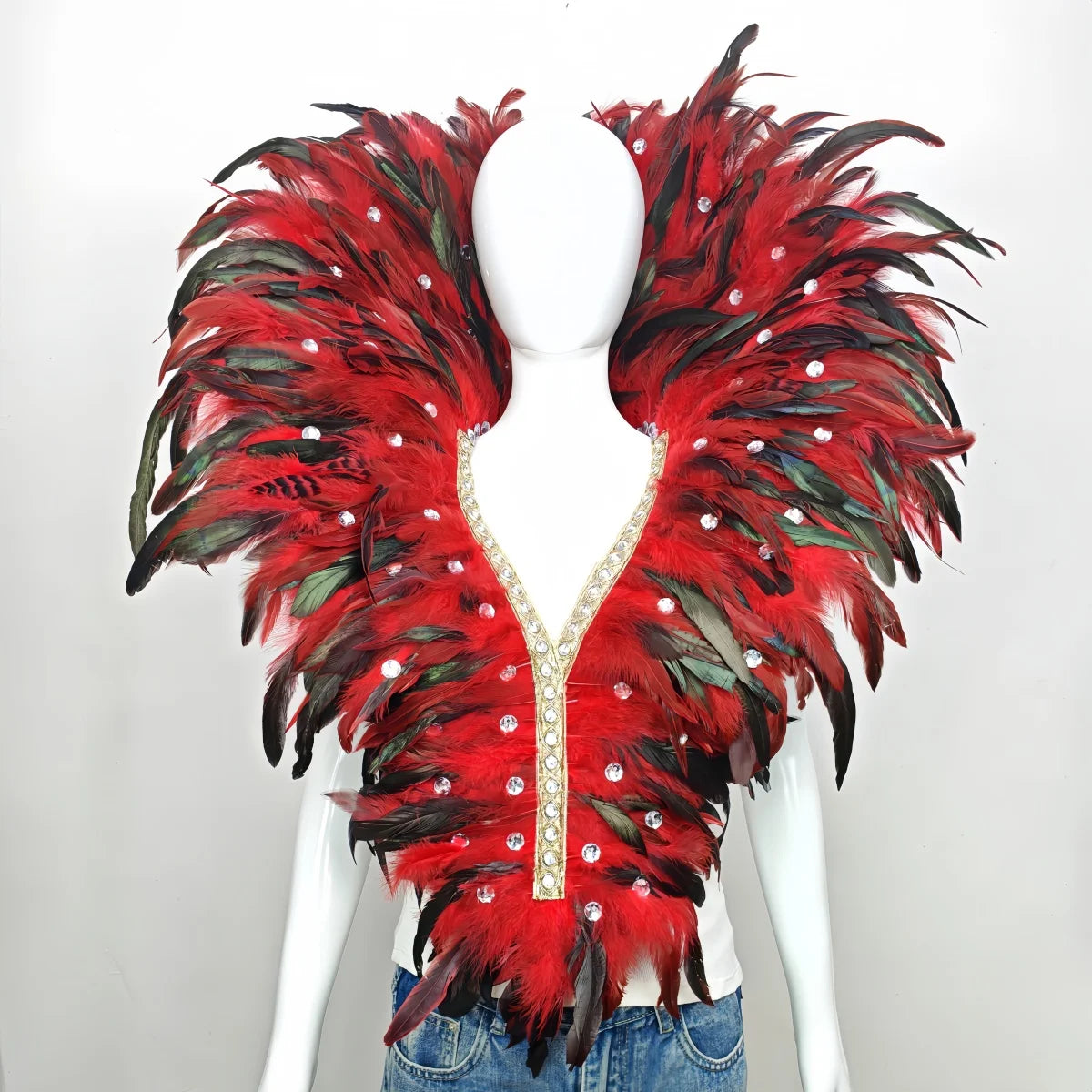 Carnival Mardi Gras Feather Collar Stage Performance Festival Costume
