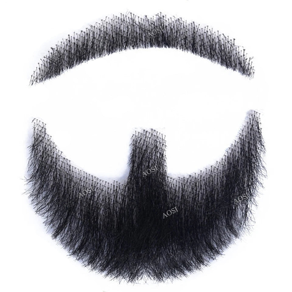 Invisible Fake Mustache Beard Trimmable Theatrical Facial Hair for Men